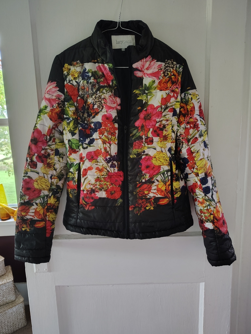 Lucy Paris Floral Quilted Puffer Jacket in Multicolor